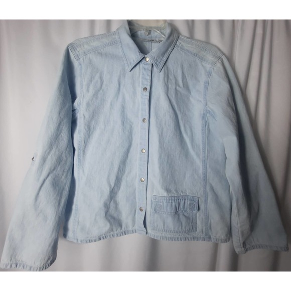Chicos Design Light Wash Denim Jacket - Picture 2 of 11